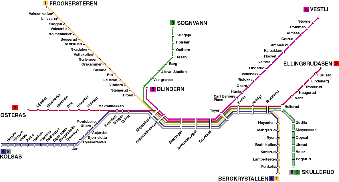 Схема Метро Осло